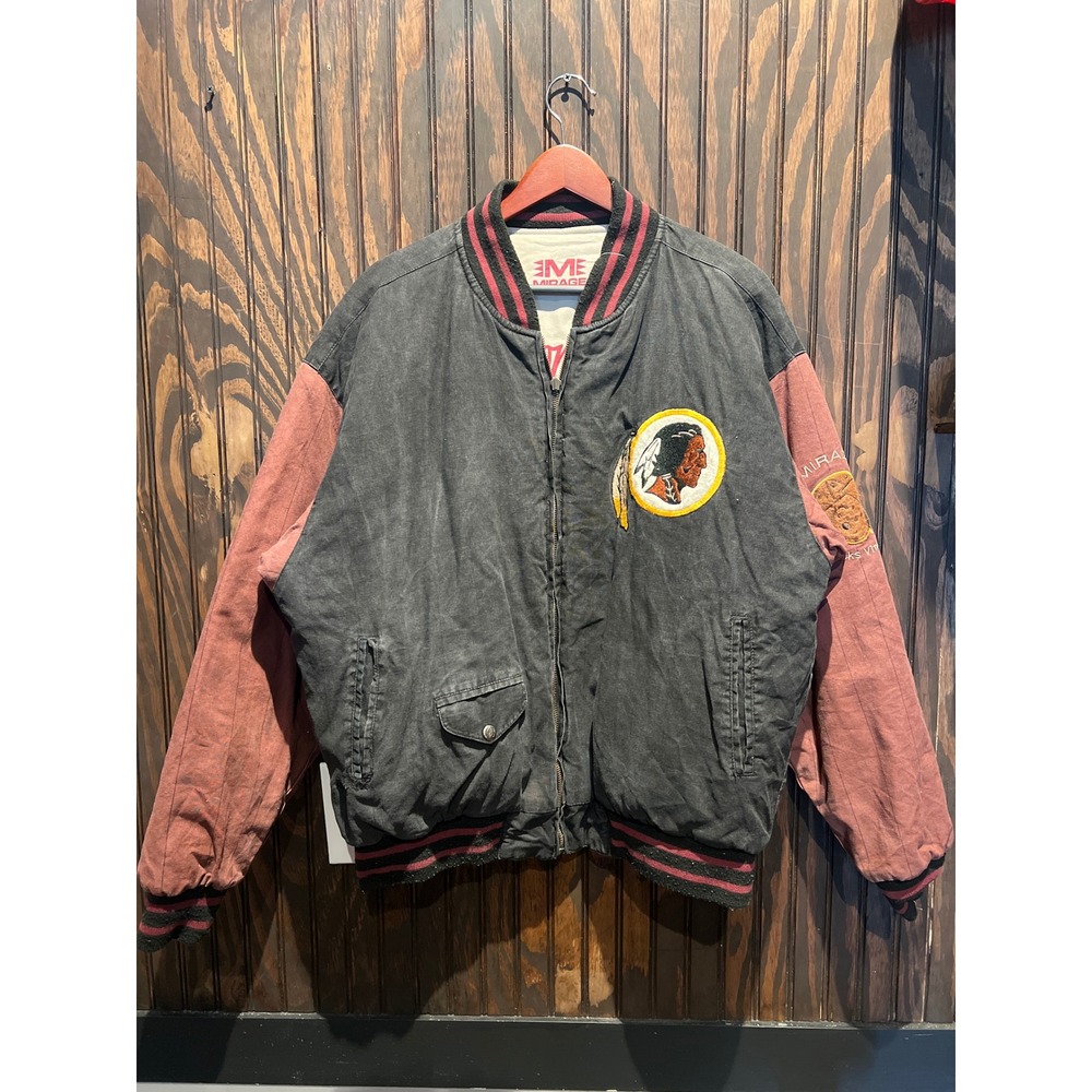 Vintage Mirage Washington Redskins Reversible Jacket Large NFL Throwbacks 82 87